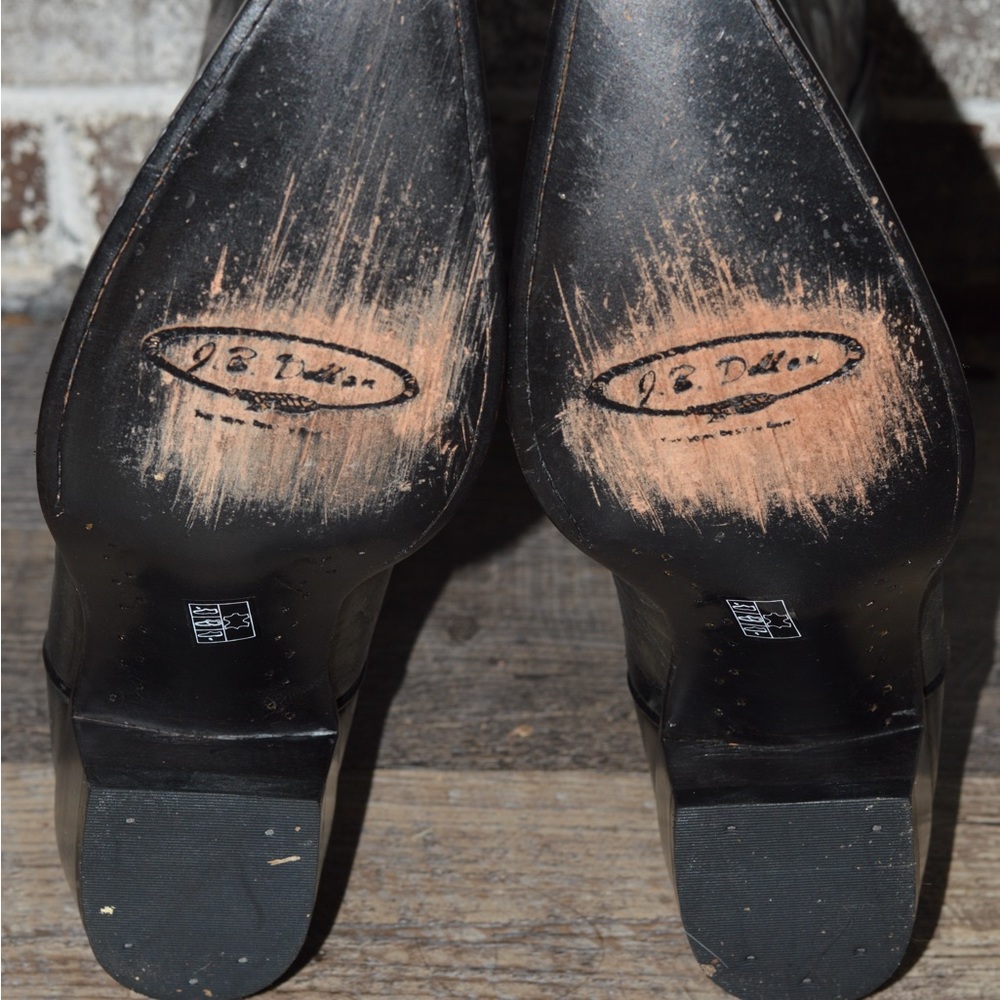 High end cowgirl boots, worn once, got scuffed in storage, negotiating price